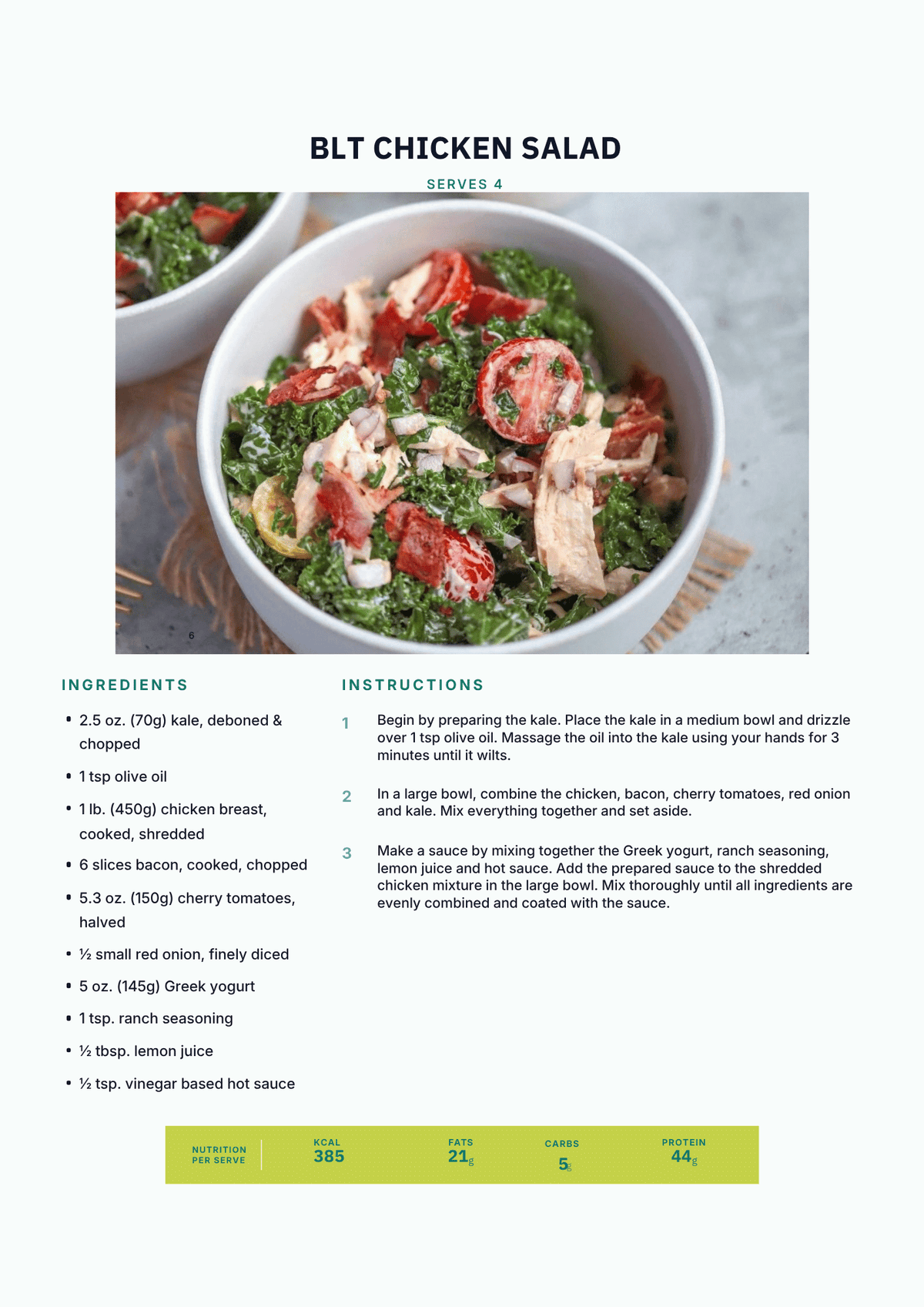 (Order to Print) High Protein Meal Plan – 2,000 Calorie Meal Plan
