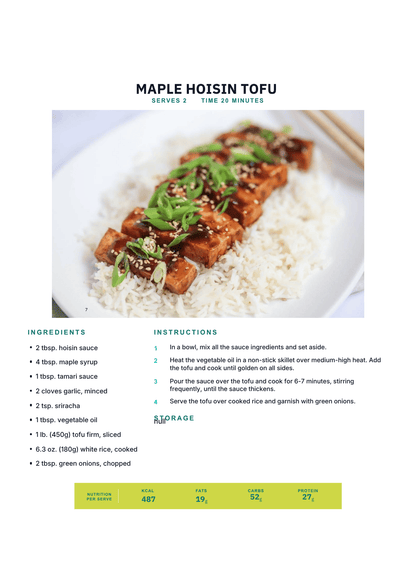Vegetarian Meal Plan – 2,000 Calorie High-Protein Meal Plan