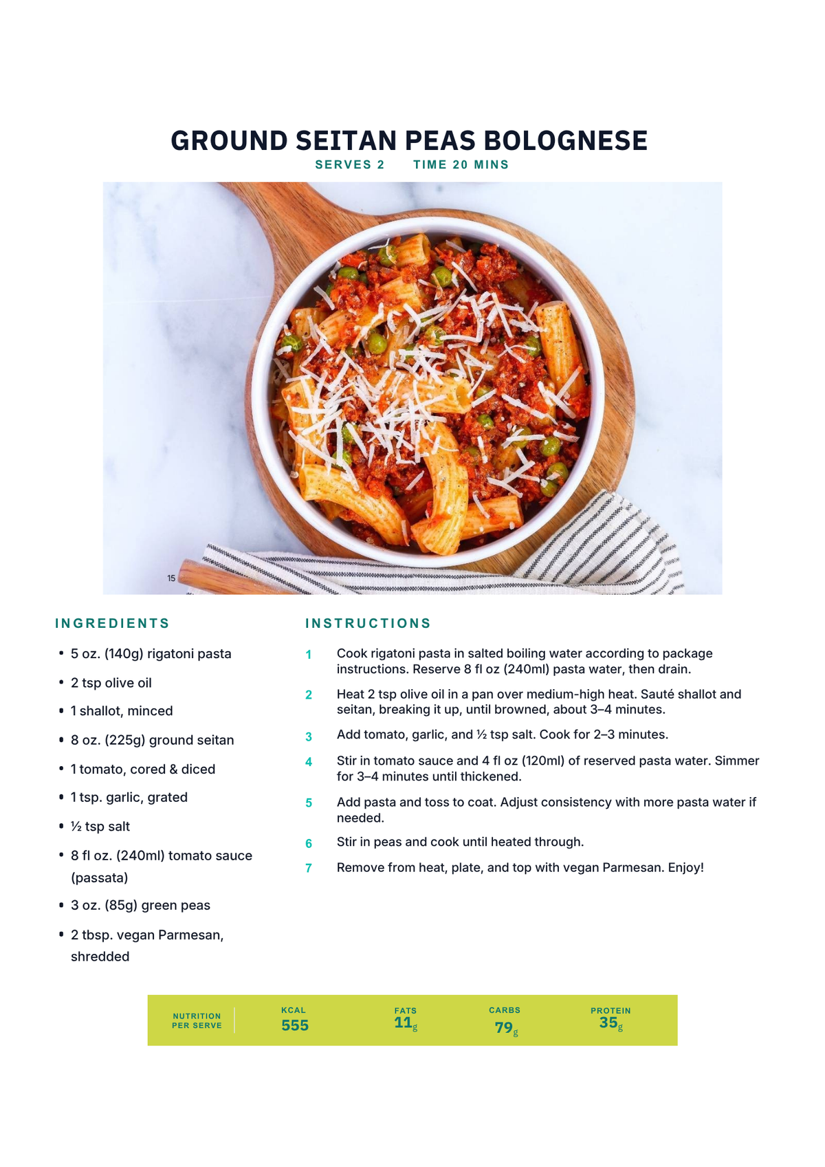 (Order to Print) Vegetarian Meal Plan – 2,000 Calorie High-Protein Meal Plan